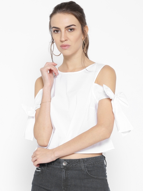 

FOREVER 21 Women White Crop Top