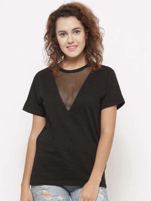 

FOREVER 21 Women Black Solid Top