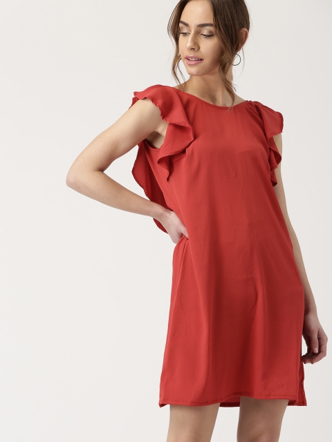 

DressBerry Women Red Solid A-Line Dress