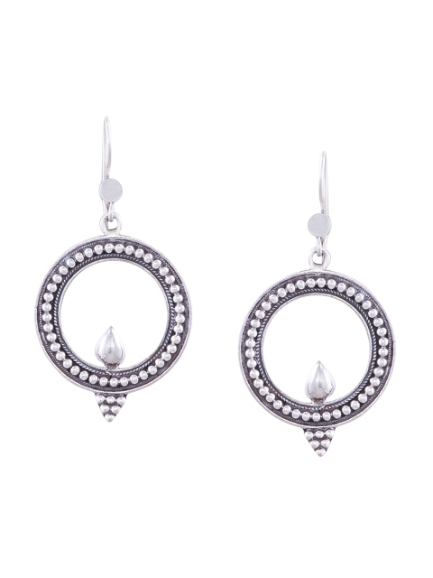 

ahilya Sterling Silver Circular Drop Earrings