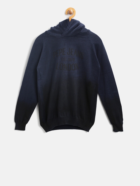 

Pepe Jeans Boys Navy Printed Hooded Sweater, Navy blue