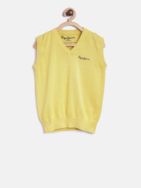 

Pepe Jeans Boys Yellow Solid Sweater Vest