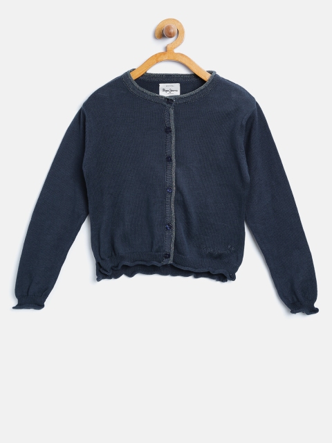 

Pepe Jeans Girls Navy Blue Solid Cardigan