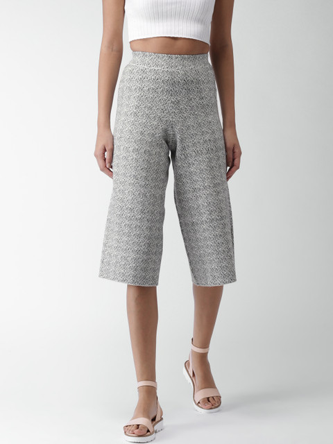 

Mast & Harbour Women White & Black Self-Design Culottes