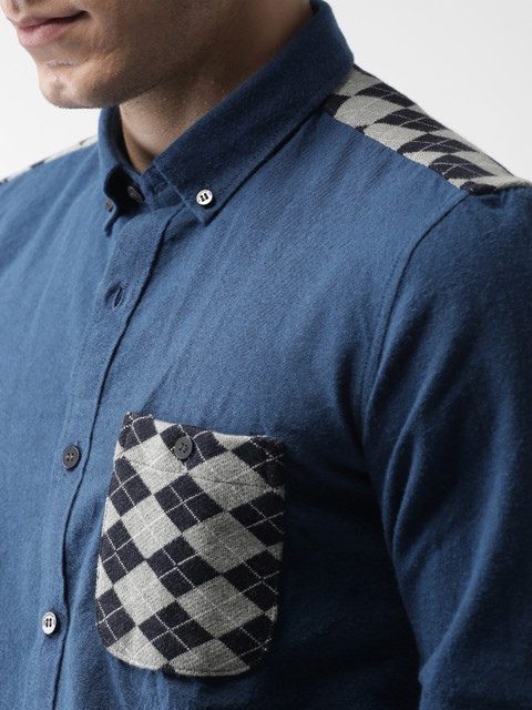 

Mast & Harbour Men Blue Slim Fit Solid Casual Shirt