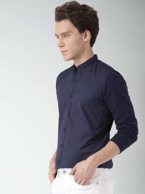 

Mast & Harbour Men Navy Blue Slim Fit Solid Casual Shirt