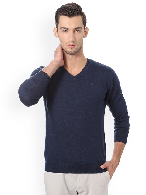 

Allen Solly Men Navy Blue Solid Pullover Sweater