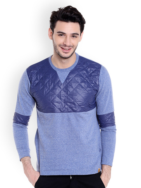 

Campus Sutra Men Blue Solid Sweatshirt