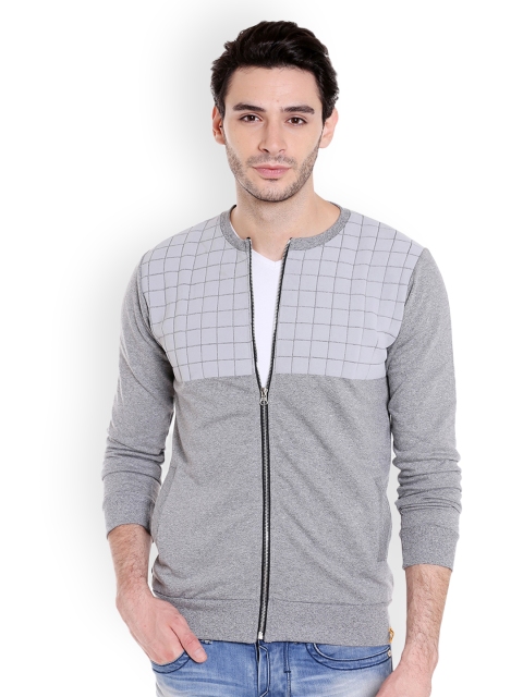 

Campus Sutra Men Grey Solid Jacket