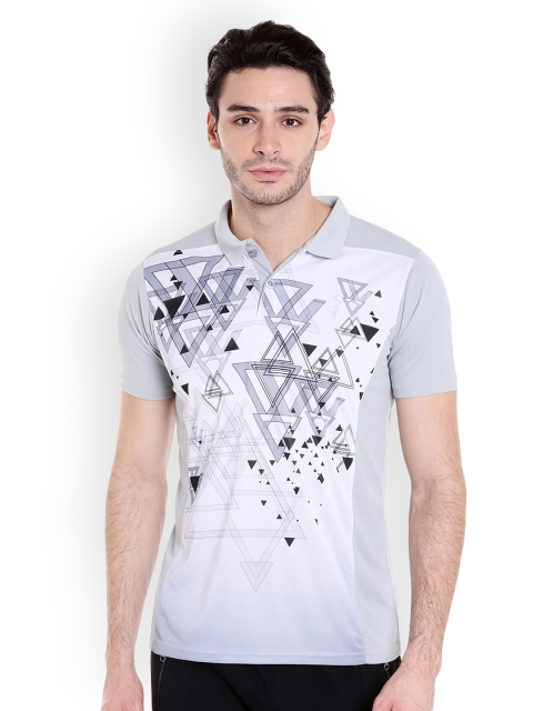 

Campus Sutra Men Grey Printed Polo Collar T-shirt