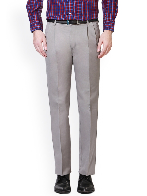 

Allen Solly Men Grey Regular Fit Solid Formal Trousers