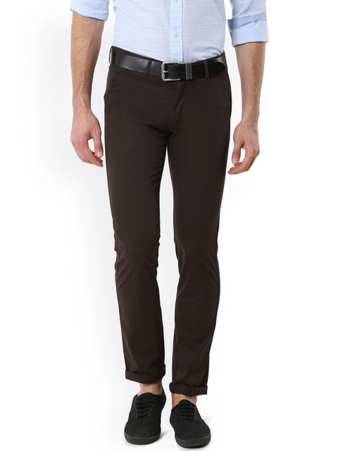 

Allen Solly Men Brown Slim Fit Solid Regular Trousers