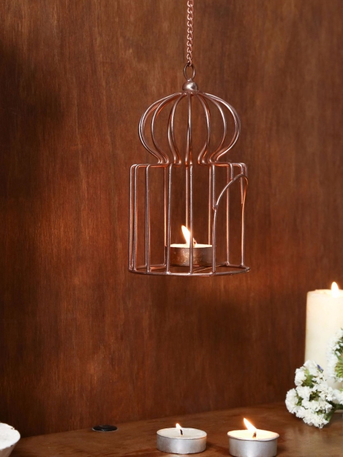 

Unravel India Copper-Toned Hanging Candle Holders