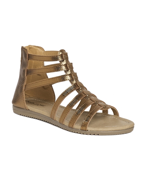 

Marc Loire Women Copper-Toned Solid Synthetic Gladiators