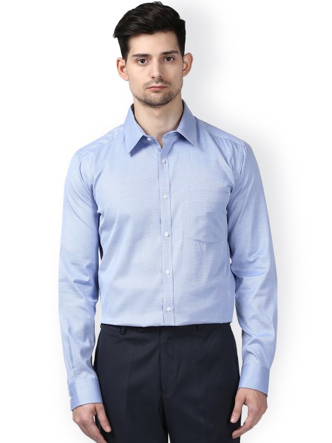 

Park Avenue Men Blue Smart Slim Fit Self Design Formal Shirt