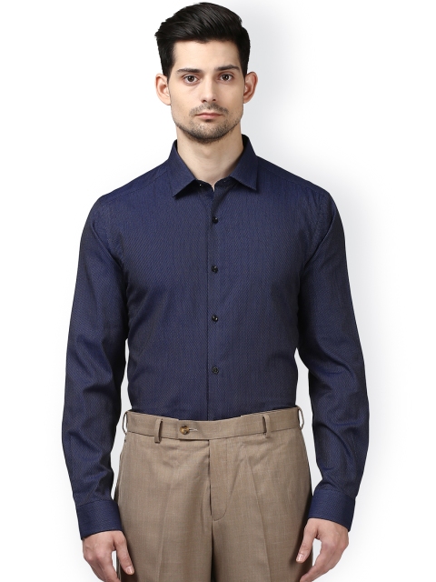 

Park Avenue Men Blue Smart Slim Fit Self Design Formal Shirt