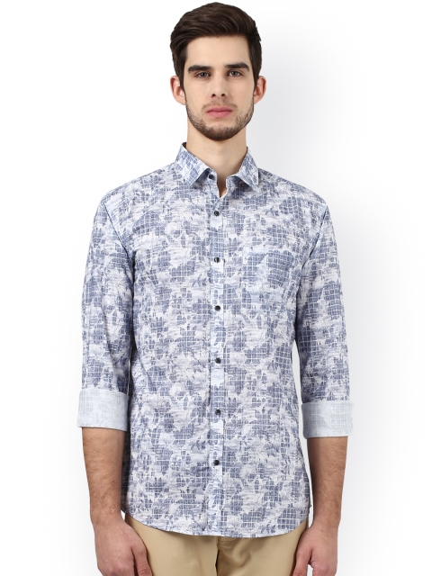 

Park Avenue Men Blue Smart Slim Fit Floral Print Casual Shirt