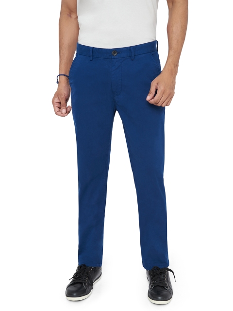 

Breakbounce Men Blue Smart Slim Fit Solid Chinos
