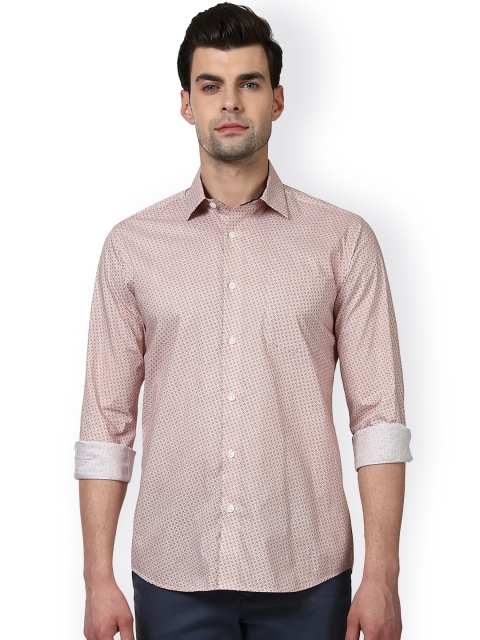 

ColorPlus Men Rust Smart Regular Fit Printed Casual Shirt
