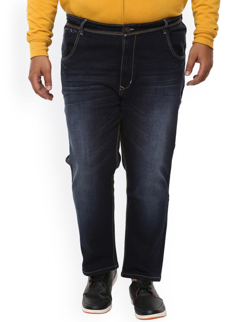 

John Pride Plus Size Men Blue Smart Fit Mid-Rise Clean Look Jeans