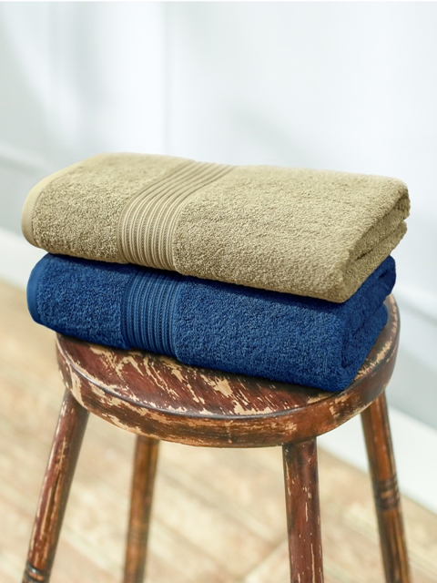 

swiss republic Set of 2 Cotton 600 GSM Bath Towel, Green