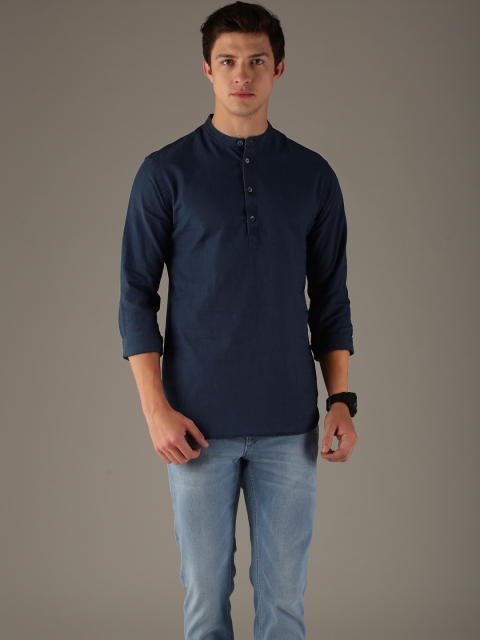 

Flying Machine Men Blue Slim Fit Solid Casual Shirt