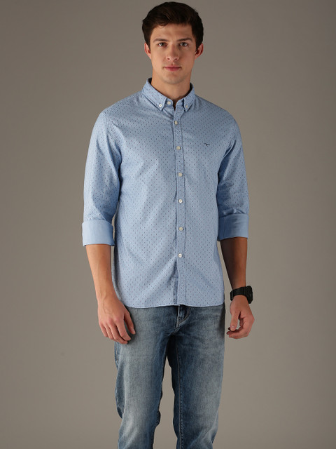 

Flying Machine Men Blue Regular Fit Floral Print Casual Shirt