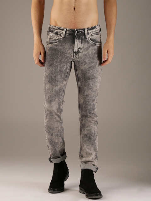 

Flying Machine Men Grey Super Slim Fit Mid-Rise Clean Look Stretchable Jeans