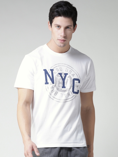 

Aeropostale Men White Printed Round Neck T-shirt