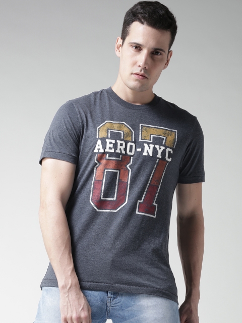 

Aeropostale Men Navy Blue Printed Round Neck T-shirt