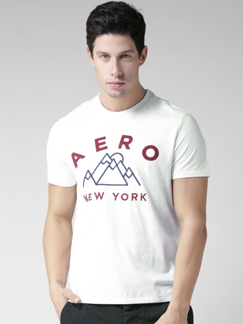 

Aeropostale Men White Embroidered Round Neck T-shirt
