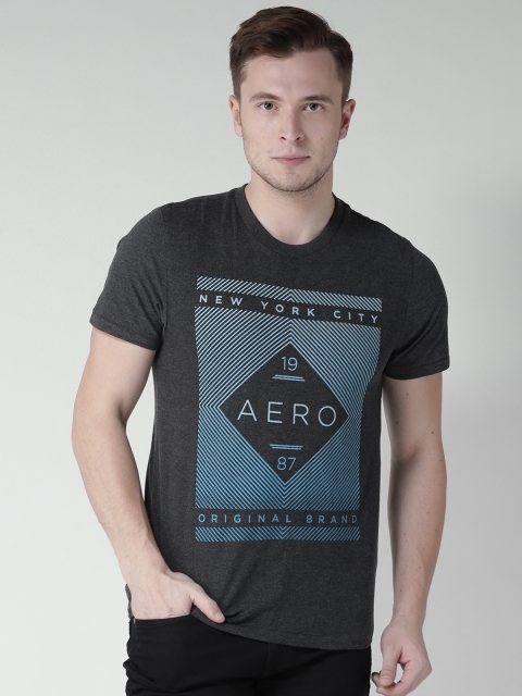 

Aeropostale Men Charcoal Grey Printed Round Neck T-shirt