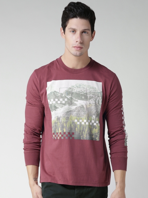 

Aeropostale Men Maroon Printed Round Neck T-shirt