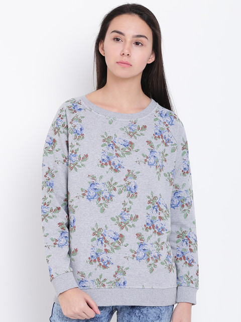 

U.S. Polo Assn. Women Women Grey Printed Pullover Sweater