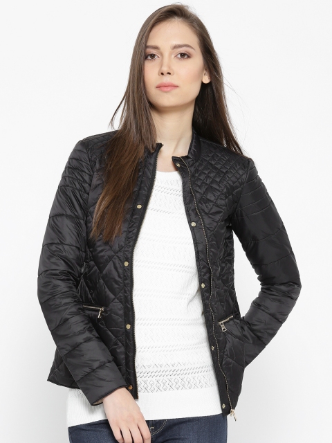 

U.S. Polo Assn. Women Black Solid Quilted Jacket