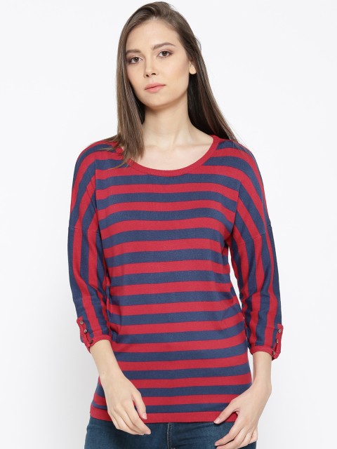 

U.S. Polo Assn. Women Red & Navy Striped Sweater