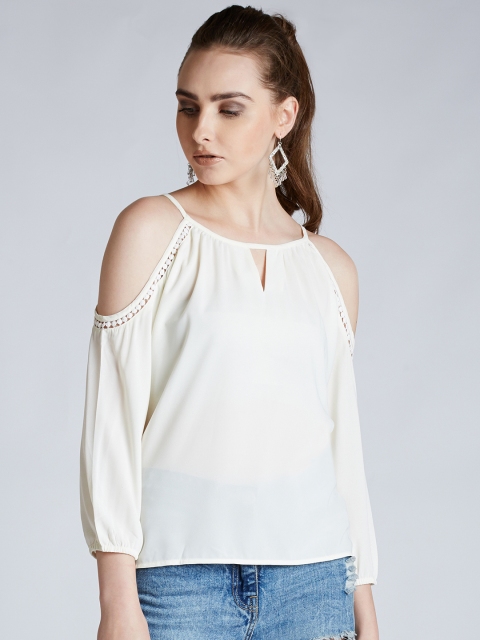 

Harpa Women White Solid Top