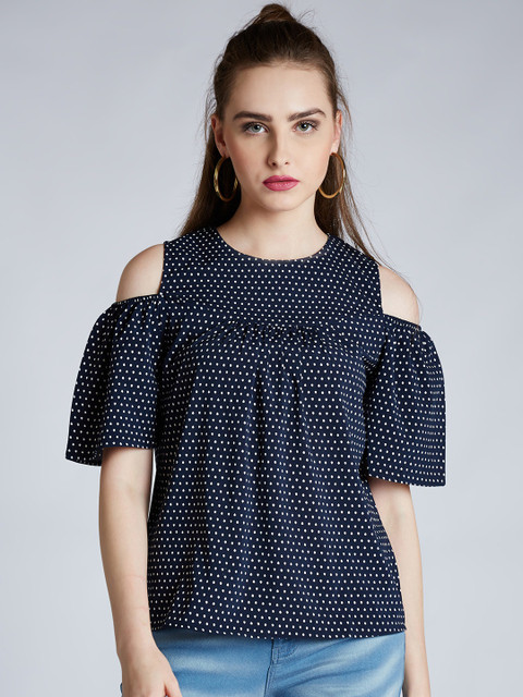 

Harpa Women Navy Blue Printed Top