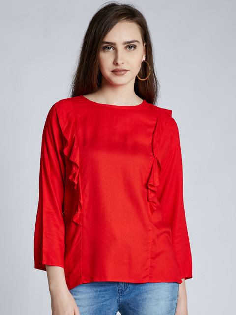 

Harpa Women Red Solid Top