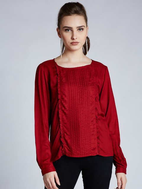 

Harpa Women Maroon Solid Top