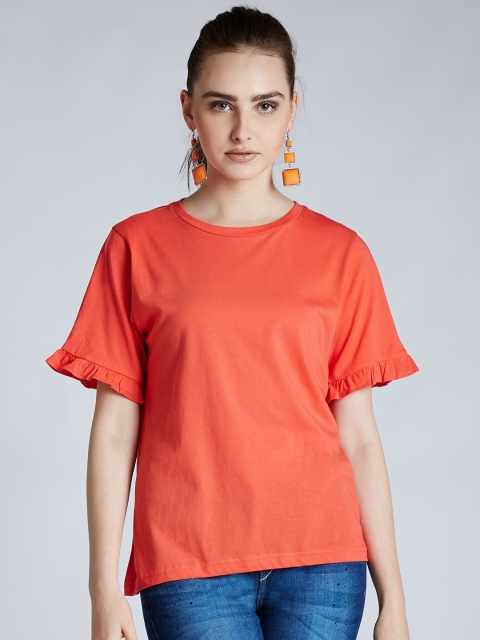 

Harpa Women Coral Solid Boxy Top