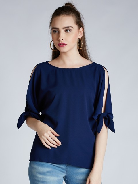 

Harpa Women Navy Blue Solid Top