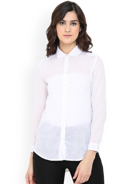 

Trend Arrest Women White Comfort Regular Fit Semi-Sheer Casual Shirt