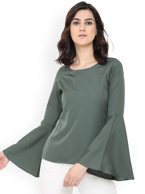 

Trend Arrest Women Olive Green Solid Top