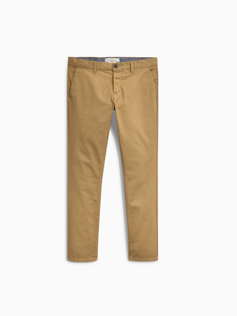

next Men Khaki Straight Fit Solid Chinos