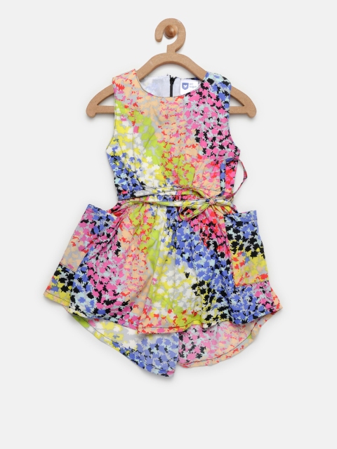 

612 league Girls Multicoloured Printed Fit & Flare Dress, Multi