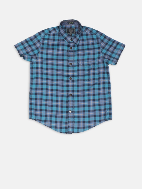 

Indian Terrain Boys Blue Regular Fit Checked Casual Shirt