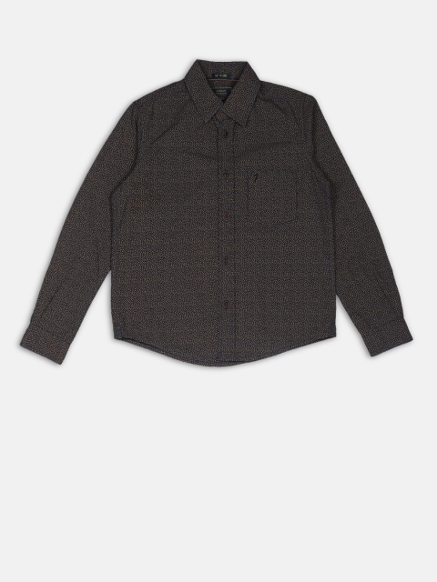 

Indian Terrain Boys Navy Blue Regular Fit Printed Casual Shirt