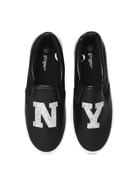 

Ginger by Lifestyle Women Black Slip-On Sneakers