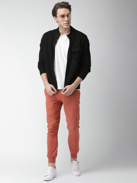 

Mast & Harbour Men Black Solid Cardigan